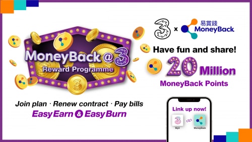 3 Hong Kong Joins MoneyBack Member Reward Programme