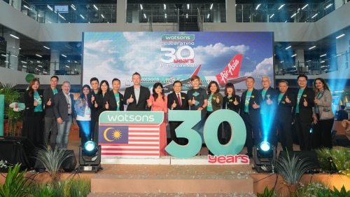 Watsons Malaysia Celebrates its 30th Anniversary by Launching its First-Ever Branded AirAsia Airplane